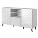Sideboard Habeto, glossy white, chipboard, H82x150x41.6cm 