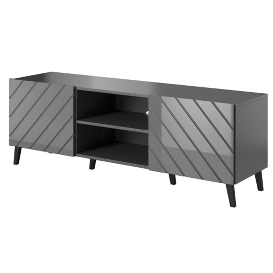 TV table Habeto, grey, chipboard/plastic, 150x41.6cm, H52cm 