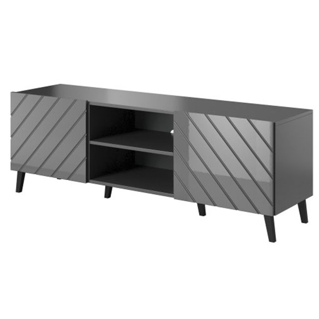 TV table Habeto, grey, chipboard/plastic, 150x41.6cm, H52cm 