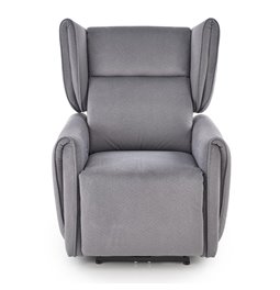 Electric recliner Helato, grey, polyester/metal/wood, H109-95x83x91-161cm, seat height 48-53cm