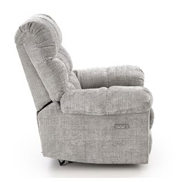 Electric recliner Hamore, grey, polyester/metal/wood, H86-100x105x100-168cm, seat height 50-55cm