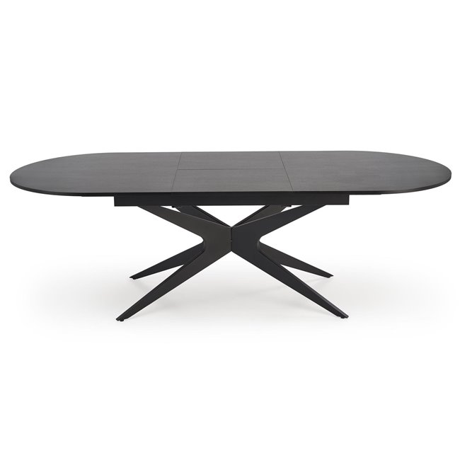 Extendable dining table Handro, black, MDF/steel, 180-240x100cm H76cm 