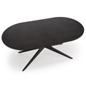 Extendable dining table Handro, black, MDF/steel, 180-240x100cm H76cm 