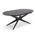 Extendable dining table Handro, black, MDF/steel, 180-240x100cm H76cm 