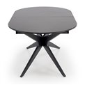 Extendable dining table Handro, black, MDF/steel, 180-240x100cm H76cm 