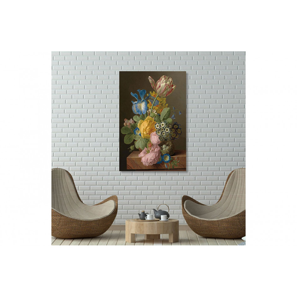 Стеклянная картина Romantic flowers, 100x150cм