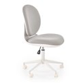 Office chair Horion, white/grey, polyester/polypropylene, H89-99cm 55x46cm, seat height 48-58cm