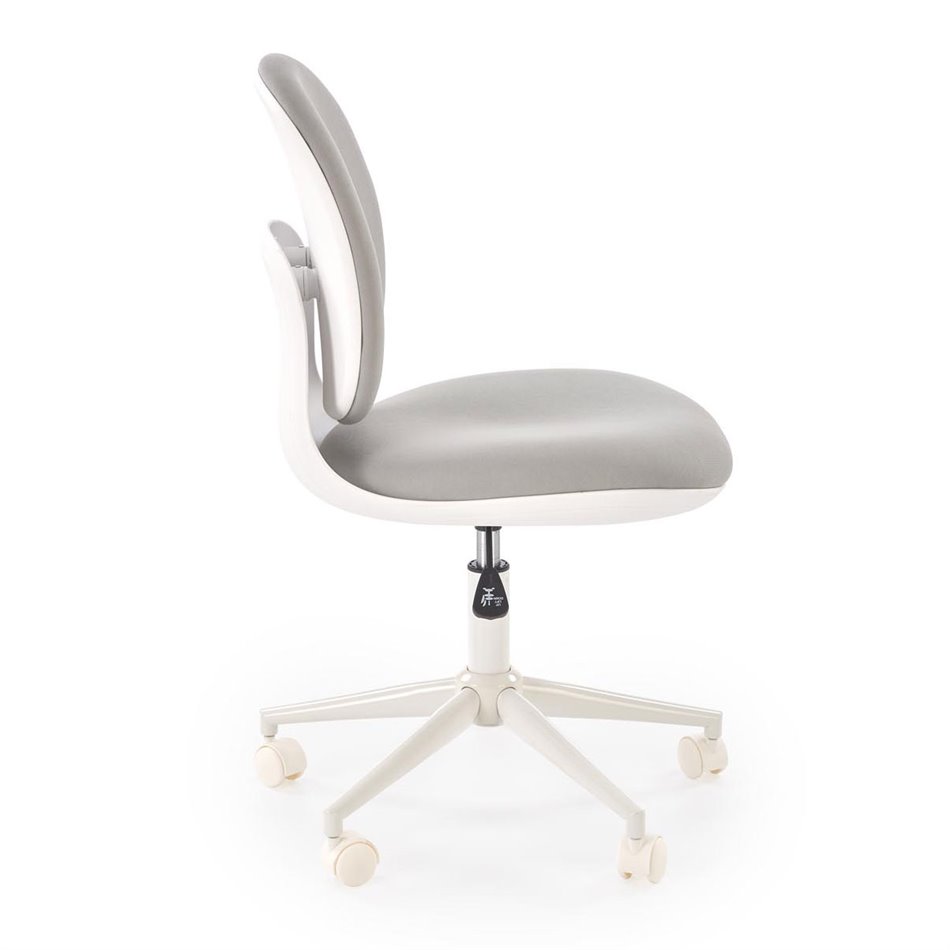 Office chair Horion, white/grey, polyester/polypropylene, H89-99cm 55x46cm, seat height 48-58cm