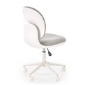 Office chair Horion, white/grey, polyester/polypropylene, H89-99cm 55x46cm, seat height 48-58cm