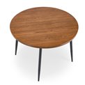 Dining table Harry, walnut/black color, steel/melamine/MDF, D105cm, H75cm 