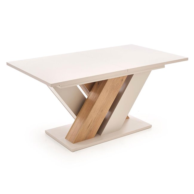 Extendable dining table Harandon, cremona oak/cream color,, 160-200x90cm H76cm 