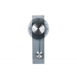 Sienas pulkstenis Eleanor, stikls/metāls, pelēkā krāsā, 70x30cm