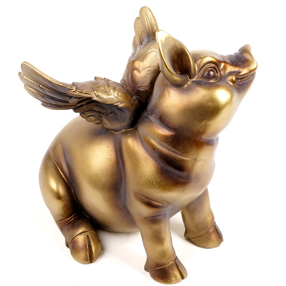 Kопилка Pig Angel, бронзового цвета, H19.8x15.8x24cm