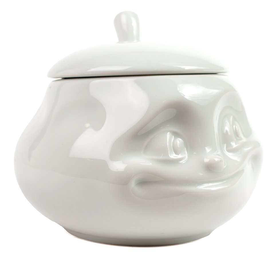Sugar bowl Sweet in white, porcelain, 400ml, H10cm, D11cm