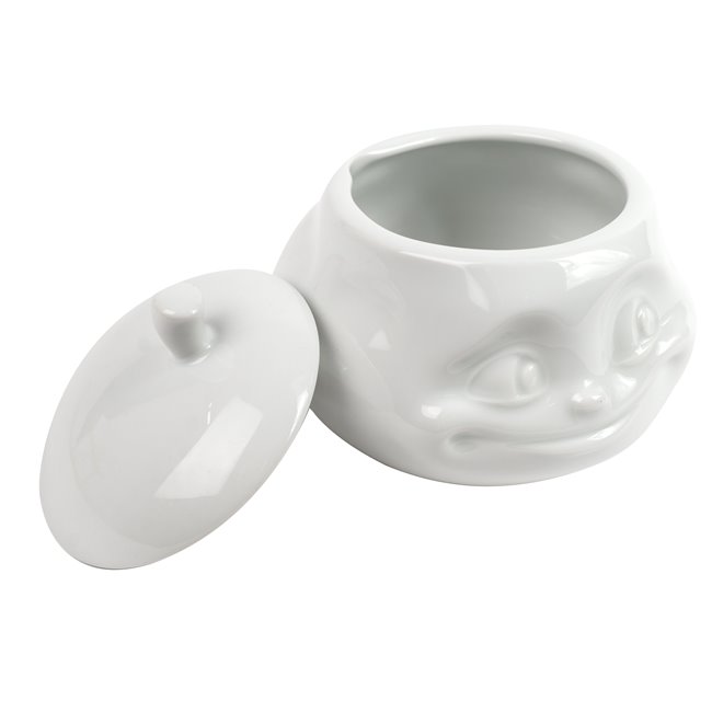 Sugar bowl Sweet in white, porcelain, 400ml, H10cm, D11cm