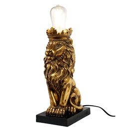 Table lamp Lion, black/gold color, H42.5x21x14cm, E27 40W