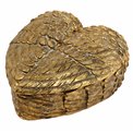 Deco figurine box with lid Heart, gold color, H5.5x12x10.3cm