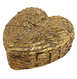 Deco figurine box with lid Heart, gold color, H5.5x12x10.3cm