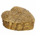 Deco figurine box with lid Heart, gold color, H5.5x12x10.3cm