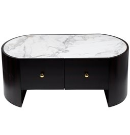 Coffee table Romanna COFF, 12mm sintered stone/oak veneer, H45x120x60cm