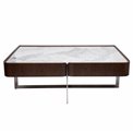 Cofee table Rondola COFF, sintered stone/ash venner/metal, H45x130x70cm