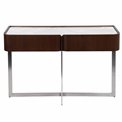 Console table Rondola CT, sintered stone/ash veneer/metal, H75x120x40cm