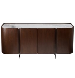 Sideboard Rond SB, 12mm sintered stone/ash veneer/metal, H78x180x42cm