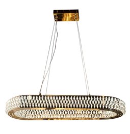 Подвесной светильник Kending oval, прозрачный/золотой цвет, H30-130x85x35cm, LED 140W, 3000K-4000K-6000K