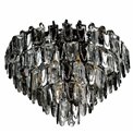 Pendant lamp Seaton 12, gray/chrome color, H46-100cm, D50cm, E14x12 40W(MAX)