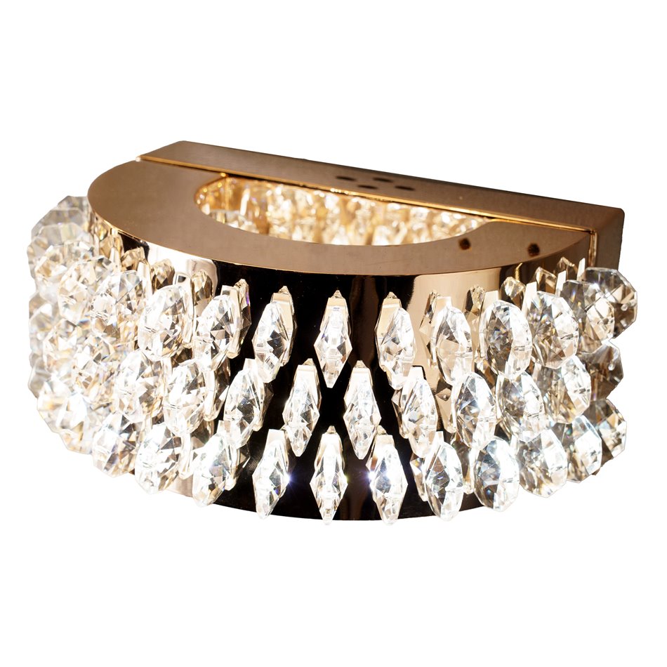 Wall lamp Kending, transparent/gold color, H15.6x23.4x16cm, LED 12W, 3000K-4000K-6000K