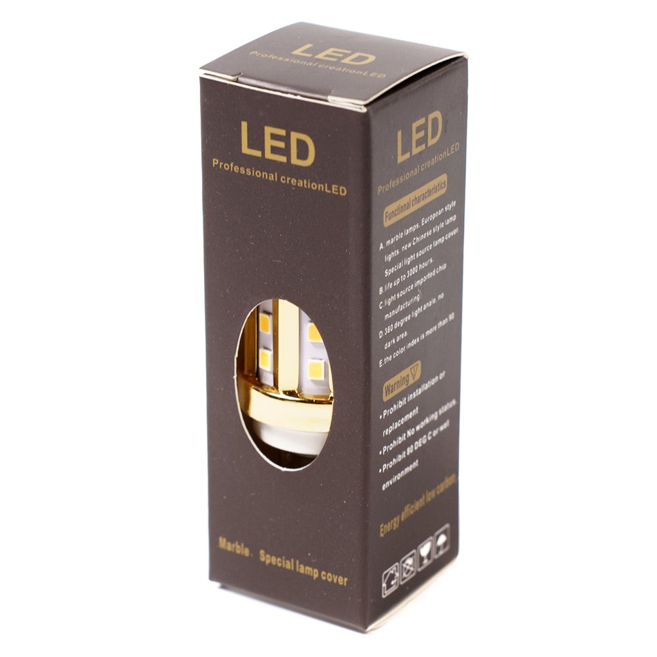LED Bulb warm white, E14 9W, 1166lm, 3000K, H8x3x3cm