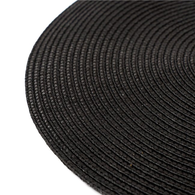 Placemat Braid round, black, D38cm