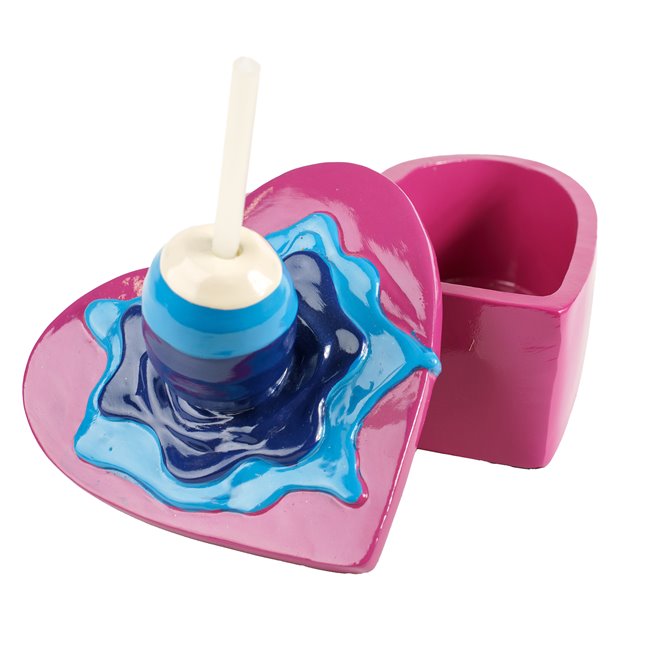 Decorative box with lid Heart shaped lollipop, H20x15x14cm