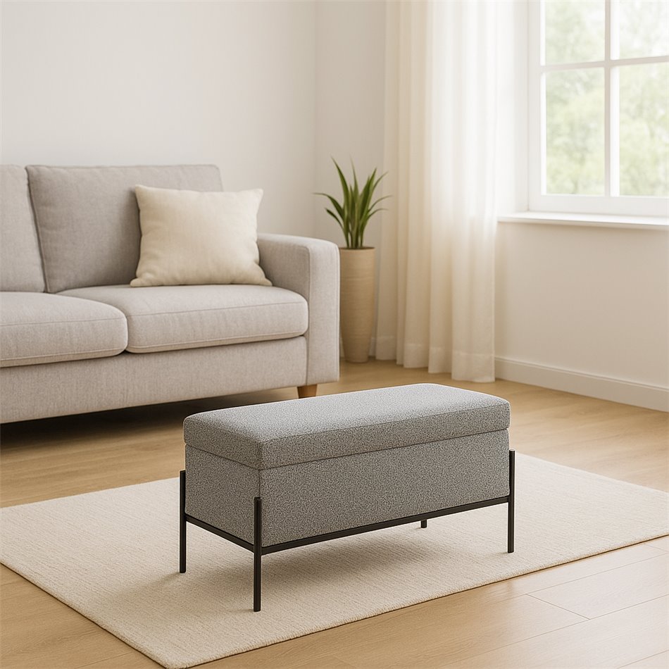 Bench with storage box  Marsberg, brown, H43x80x40cm