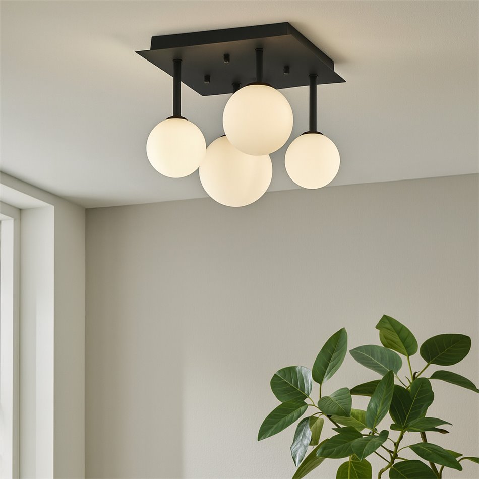 Подвесной светильник Raidon 4, белый/черный, H25x30cm, G9, 4x5W(MAX)