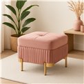 Pouf with storage Calanna S, mauve, velvet, H32x40x40cm