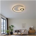 Ceiling lamp Moi, black, H6x45x42cm, LED 40W, 3000K, 2200lm