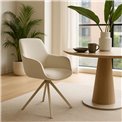 Dining chair Settle 90/24, return swivel 360, light brown/cream color, H85x63x58cm, seat H51cm