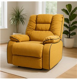 Electric recliner/rocking chair Hohenberg, apricot color, rotatable 210 degrees, H84-106x96x105-170cm