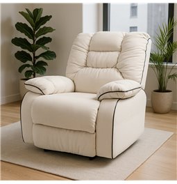 Electric recliner/rocking chair Hohenberg, beige, swivel 210 degrees, H84-106x96x105-170cm