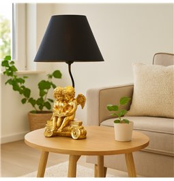 Table lamp Angel gold, black/gold color, H44.5cm, D25cm, E27 40W(MAX)