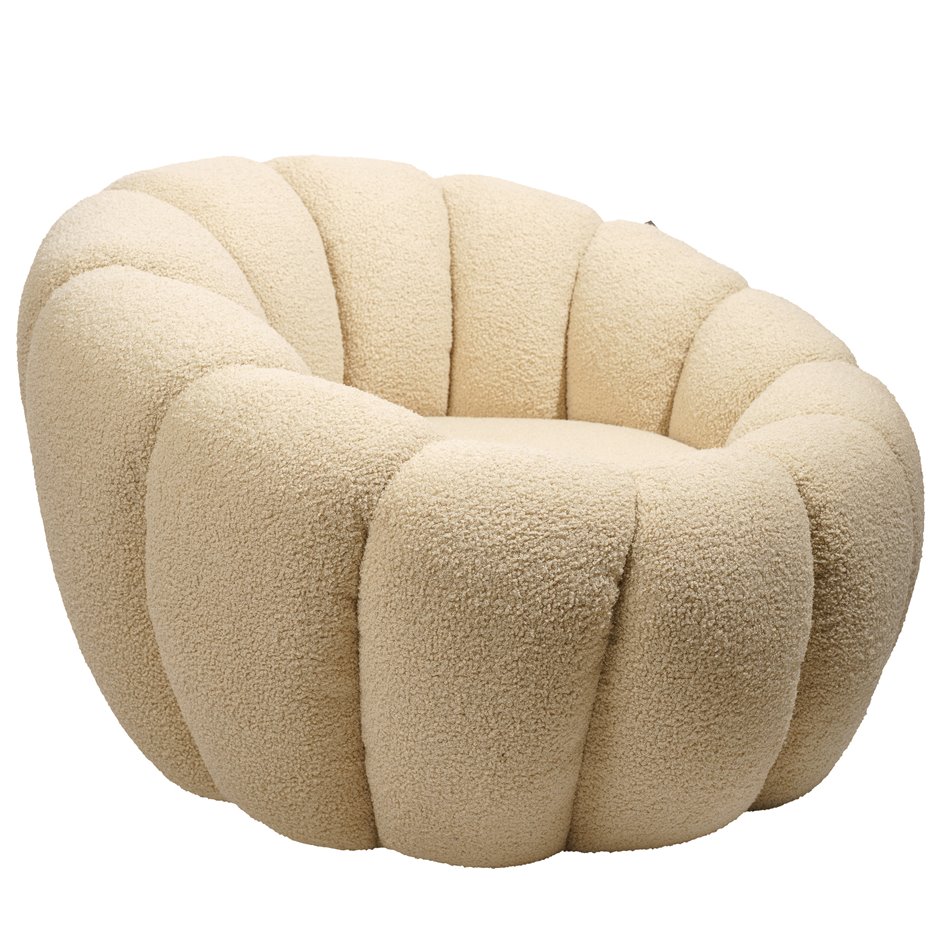 Armchair Delazo, cream color, H64xD93cm seat height 41cm
