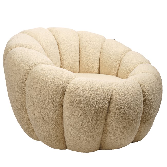 Armchair Delazo, cream color, H64xD93cm seat height 41cm
