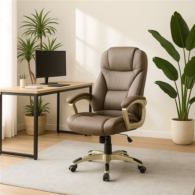 Офисное кресло Hesmond, экокожа серого цвета, H112-119x67x70см