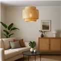 Pendant lamp Liby, natural,  D40cm, H40-150cm, E27, 40W(MAX)