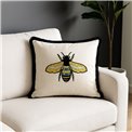 Decorative cushion Bee, white, 45x45cm
