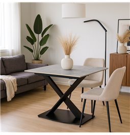 Extendable dining table Vogue, 12mm ceramic top, 140-210x90cm H76cm