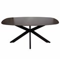 Dining table Bernardino, dark gloss ceramic, 160x90cm H76cm