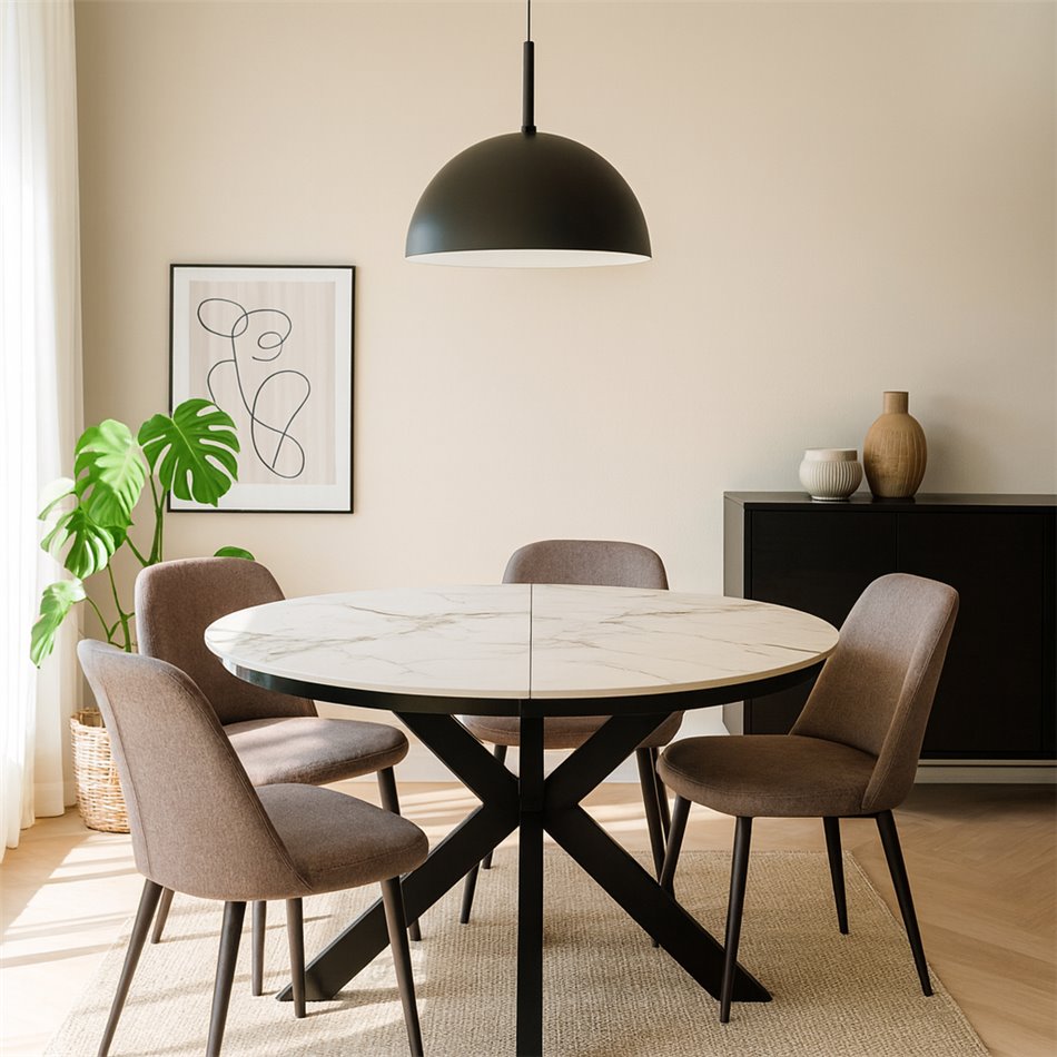 Extendable dining table Beltimoro,12mm ceramic top, 120-160x80cm H77cm