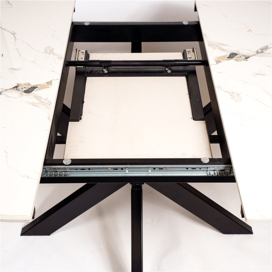 Extendable dining table Beltimoro,12mm ceramic top, 120-160x80cm H77cm